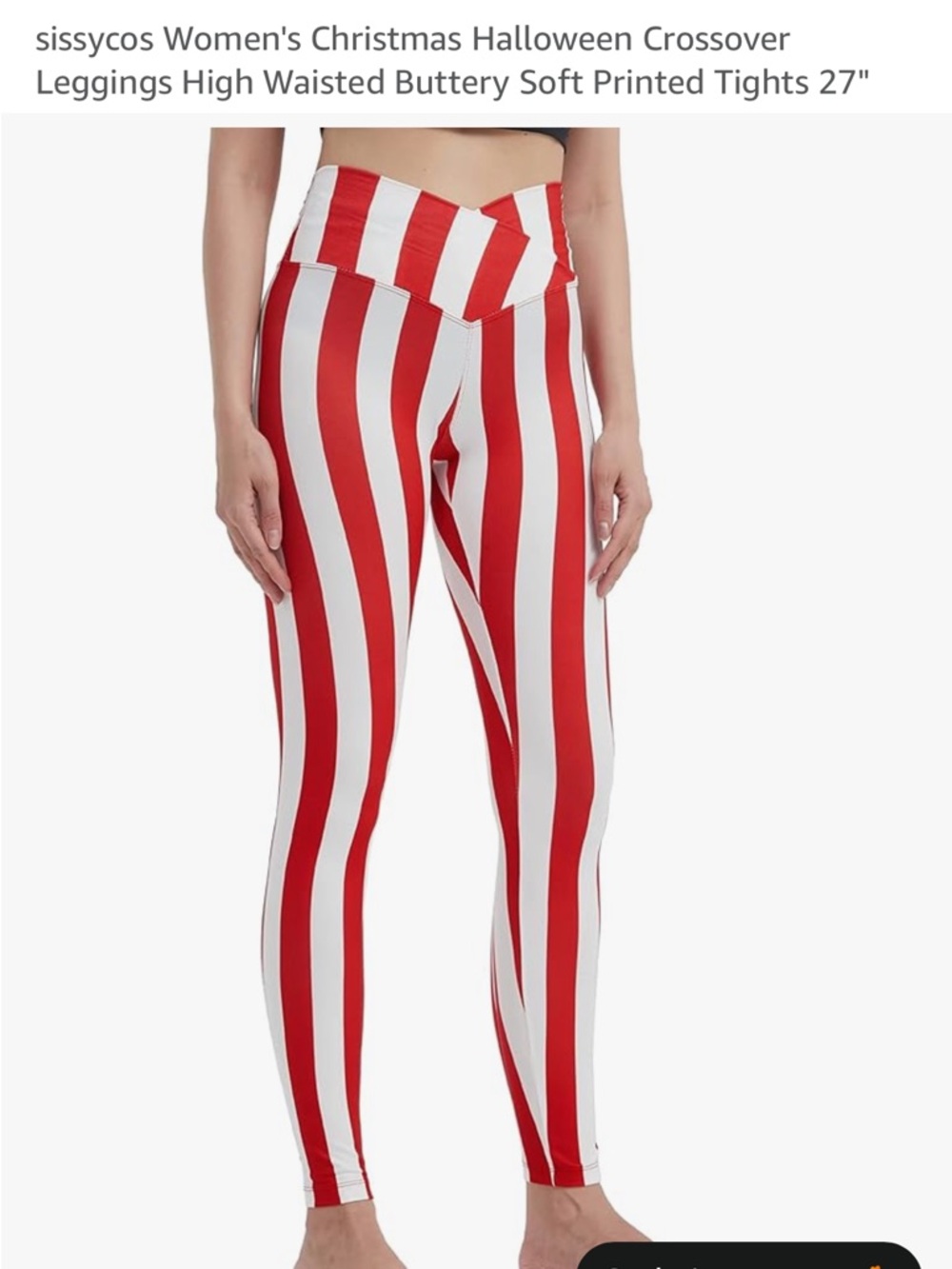 Red White Striped Leggings